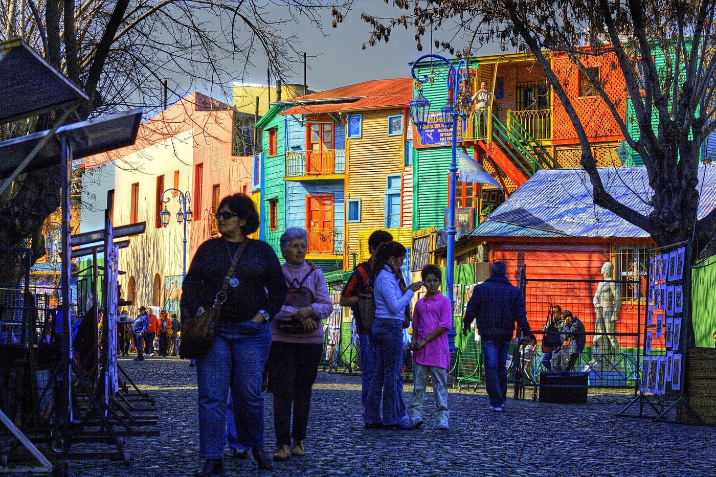 Casas de colores en Caminito, La Boca, Buenos Aires